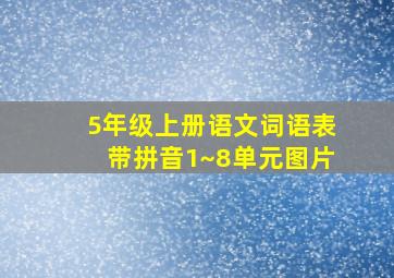 5年级上册语文词语表带拼音1~8单元图片