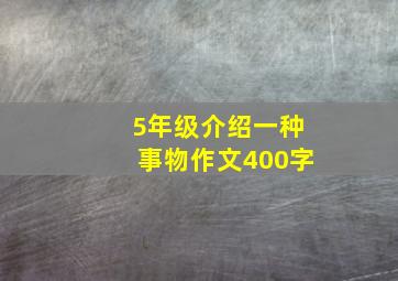 5年级介绍一种事物作文400字