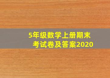 5年级数学上册期末考试卷及答案2020