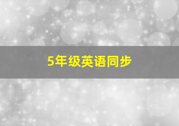 5年级英语同步