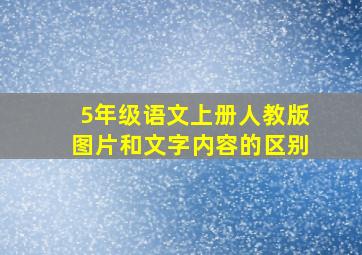 5年级语文上册人教版图片和文字内容的区别