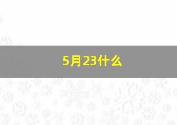 5月23什么