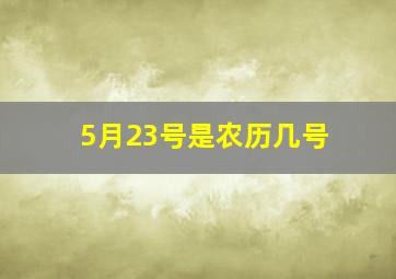 5月23号是农历几号