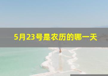 5月23号是农历的哪一天