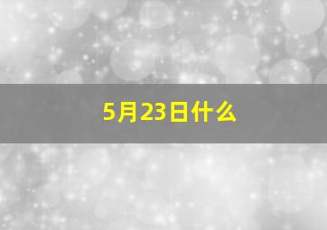 5月23日什么