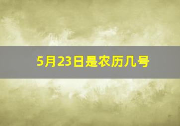 5月23日是农历几号