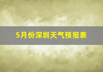 5月份深圳天气预报表