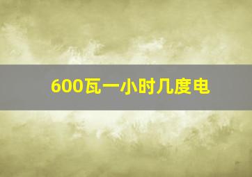 600瓦一小时几度电