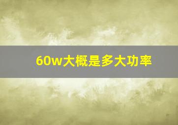 60w大概是多大功率