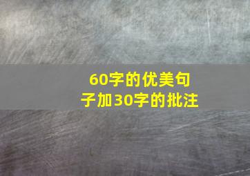 60字的优美句子加30字的批注