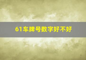 61车牌号数字好不好