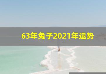 63年兔子2021年运势