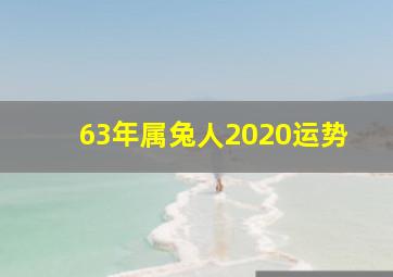 63年属兔人2020运势