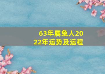 63年属兔人2022年运势及运程