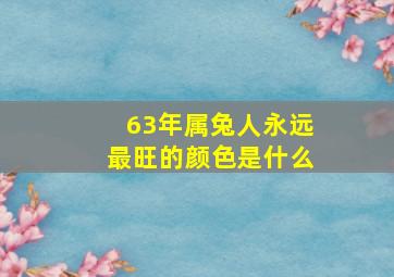 63年属兔人永远最旺的颜色是什么