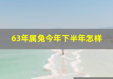 63年属兔今年下半年怎样