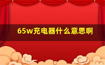 65w充电器什么意思啊