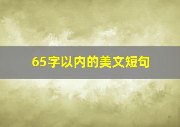 65字以内的美文短句