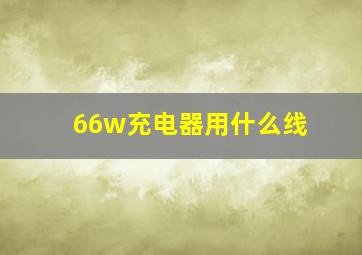 66w充电器用什么线