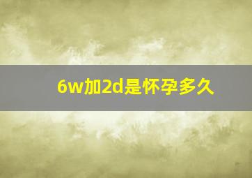 6w加2d是怀孕多久