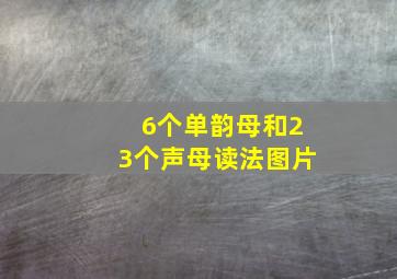 6个单韵母和23个声母读法图片