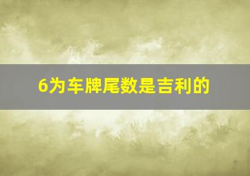 6为车牌尾数是吉利的