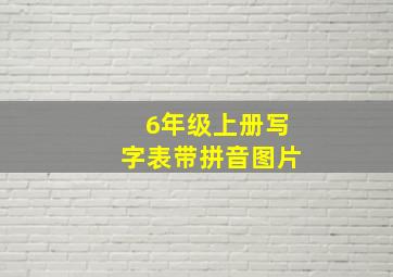 6年级上册写字表带拼音图片