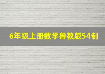 6年级上册数学鲁教版54制