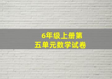 6年级上册第五单元数学试卷