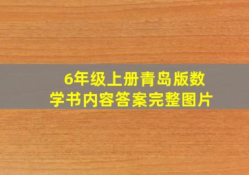 6年级上册青岛版数学书内容答案完整图片