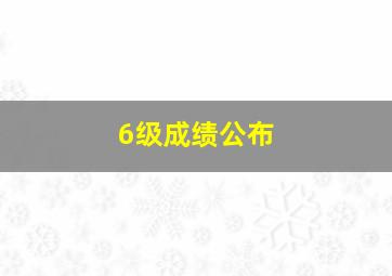 6级成绩公布