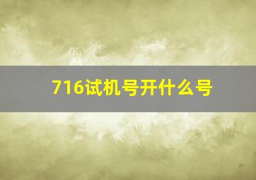 716试机号开什么号