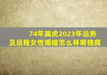 74年属虎2023年运势及运程女性婚姻怎么样呢视频