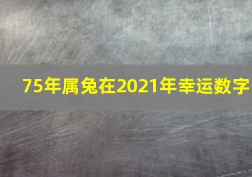 75年属兔在2021年幸运数字