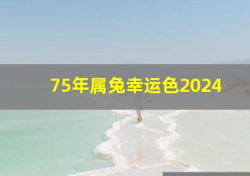 75年属兔幸运色2024