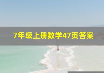 7年级上册数学47页答案