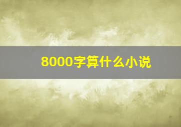 8000字算什么小说