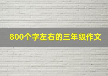 800个字左右的三年级作文