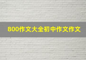 800作文大全初中作文作文