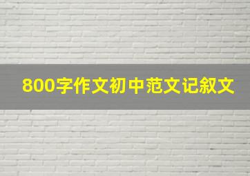 800字作文初中范文记叙文