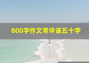 800字作文带评语五十字