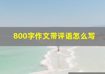 800字作文带评语怎么写