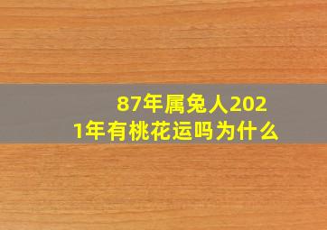 87年属兔人2021年有桃花运吗为什么