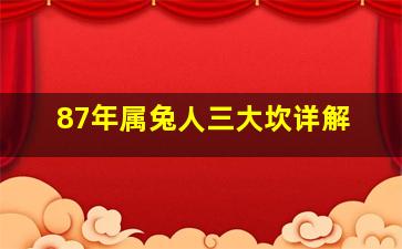 87年属兔人三大坎详解