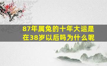 87年属兔的十年大运是在38岁以后吗为什么呢