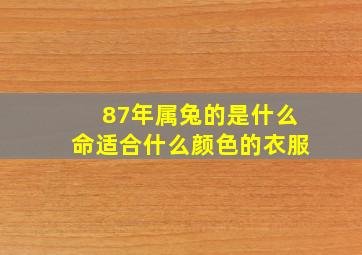 87年属兔的是什么命适合什么颜色的衣服