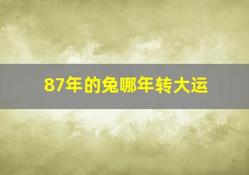 87年的兔哪年转大运