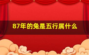 87年的兔是五行属什么