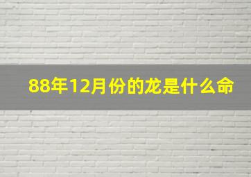 88年12月份的龙是什么命