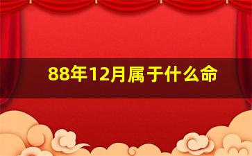 88年12月属于什么命